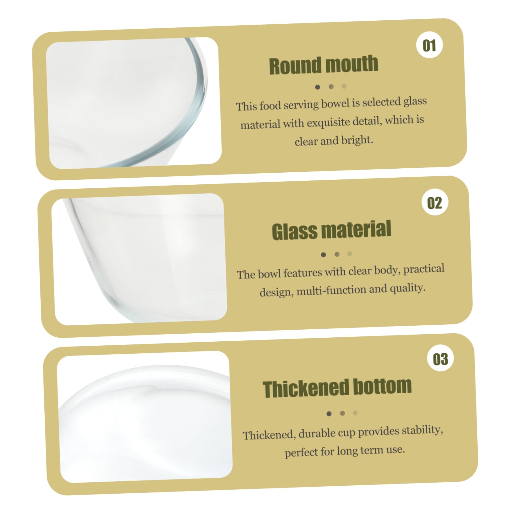 4 Stück Glas Schüssel 500ml-1600ml Mikrowellengeeignet und Kältebeständig Transparente Salatschüsseln für Küche und Speisenzubereitung