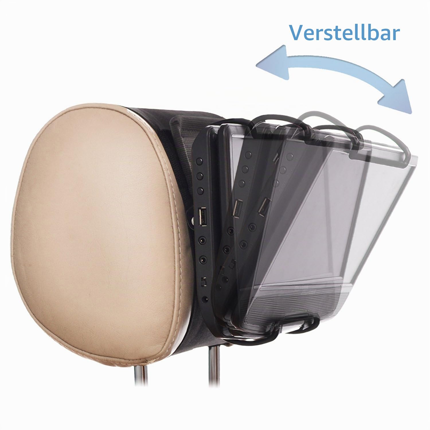 TFY Universal Autokopfstützen Halterung mit Winkelverstellbaren Halterungsklemmen für Swivel Display Portable DVD-Player