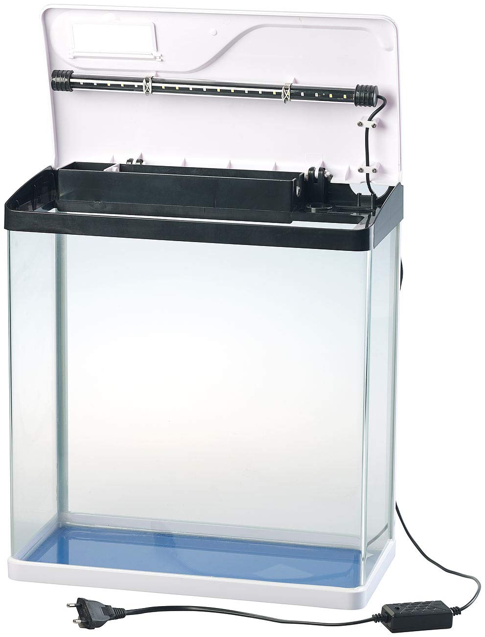 Nanobecken: Nano-Aquarium-Komplett-Set mit LED-Beleuchtung, Pumpe und Filter, 25 l (Nano Aquarium Komplettset, Kleines Komplettset, Mini)