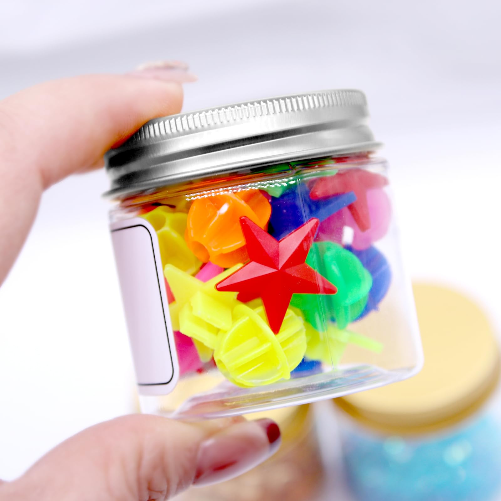 20 Pièces Pots Cosmétiques en Plastique, 60 ml Pots de Crème à Remplir avec Couvercle et étiquettes, Contenants Cosmétiques Vides pour échantillons, Cosmétiques, Nail Art