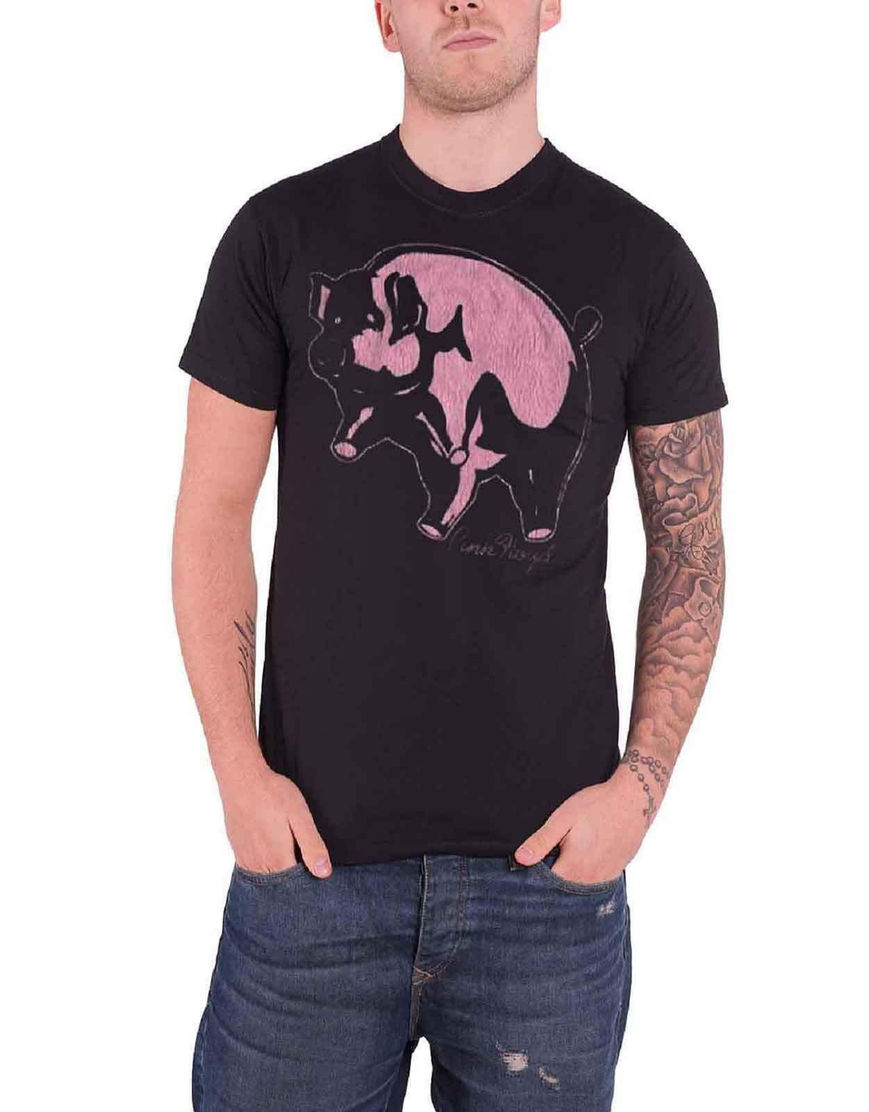 Maglietta Uomo Pink Floyd Ethnic – Manica Corta, Colore Nero, Taglia Medium
