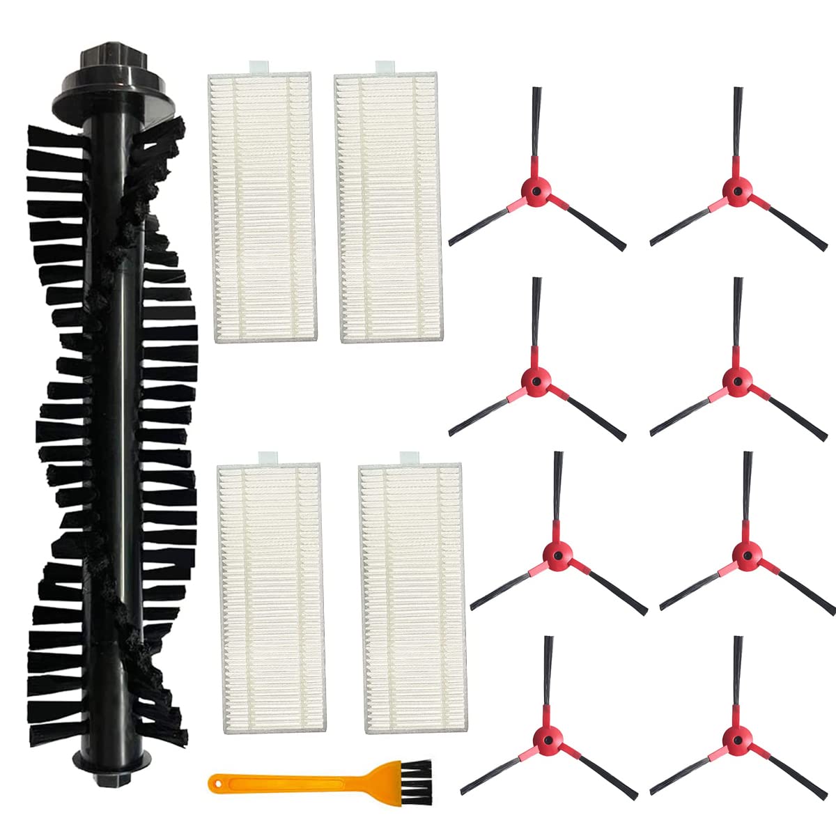 ZAMETTER Ersatzteile Set Für AiRROBO P10 - 1 Hauptbürste + 2 Seitenbürsten + 2 Filter