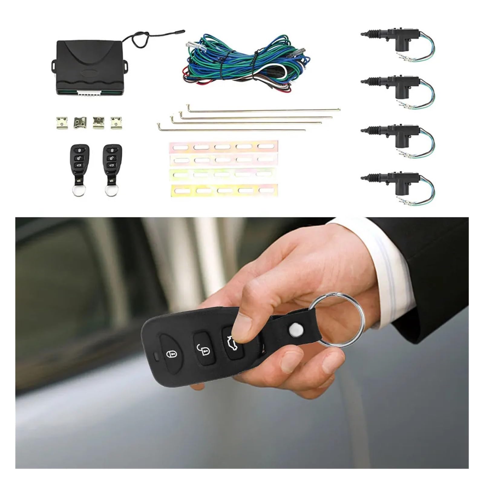 Kit Di Bloccaggio Del Ingresso Senza Chiave Con Indicatore Direzione Antifurto Serratura Della Portiera Auto Automatico Allarme Sicurezza For Facile installazione e ampia compatibilità