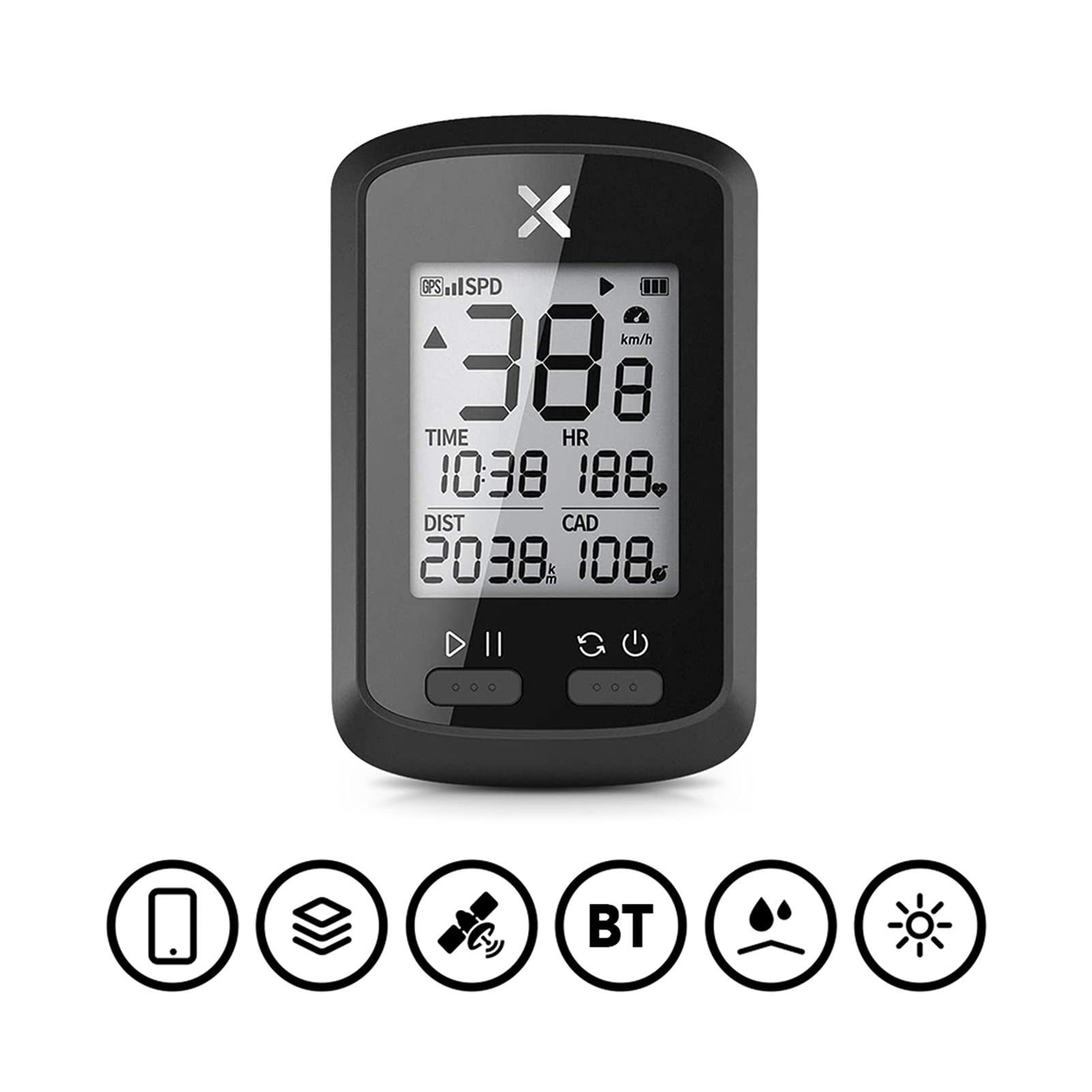 GPS Indication Bike Computer G Plus Wireless GPS Bicicletta da Bici da Strada Impermeabile tachimetro Formica +. con Cadence Cycling Computer