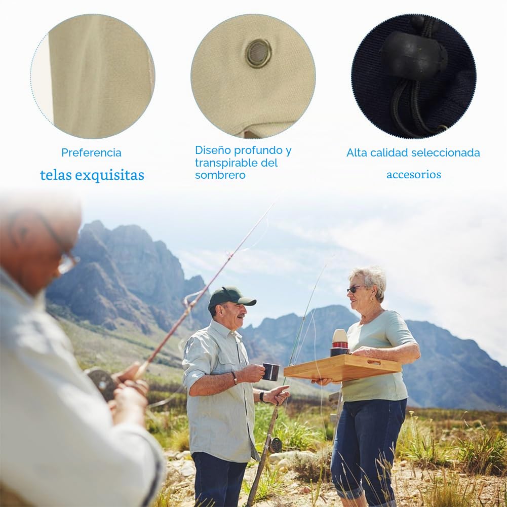 SEMINISMAR Gorras y Sombreros Protección UV,Sombrero con protección para el Cuello,Gorra de Pesca Plegable Gorra,Gorro Pescador Hombre,Sombreros para el Sol,Hombres y Mujeres,Kaqi