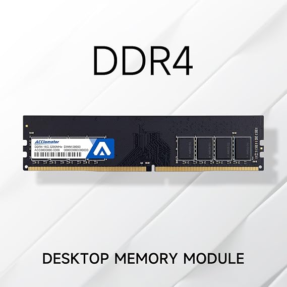 DDR4 RAM 32GB (2x16GB) 3200MHz PC4-25600 CL18 1.35V 288-pin Desktop PC Memory Module Compatible with Intel XMP and AMD Ryzen Acclamator