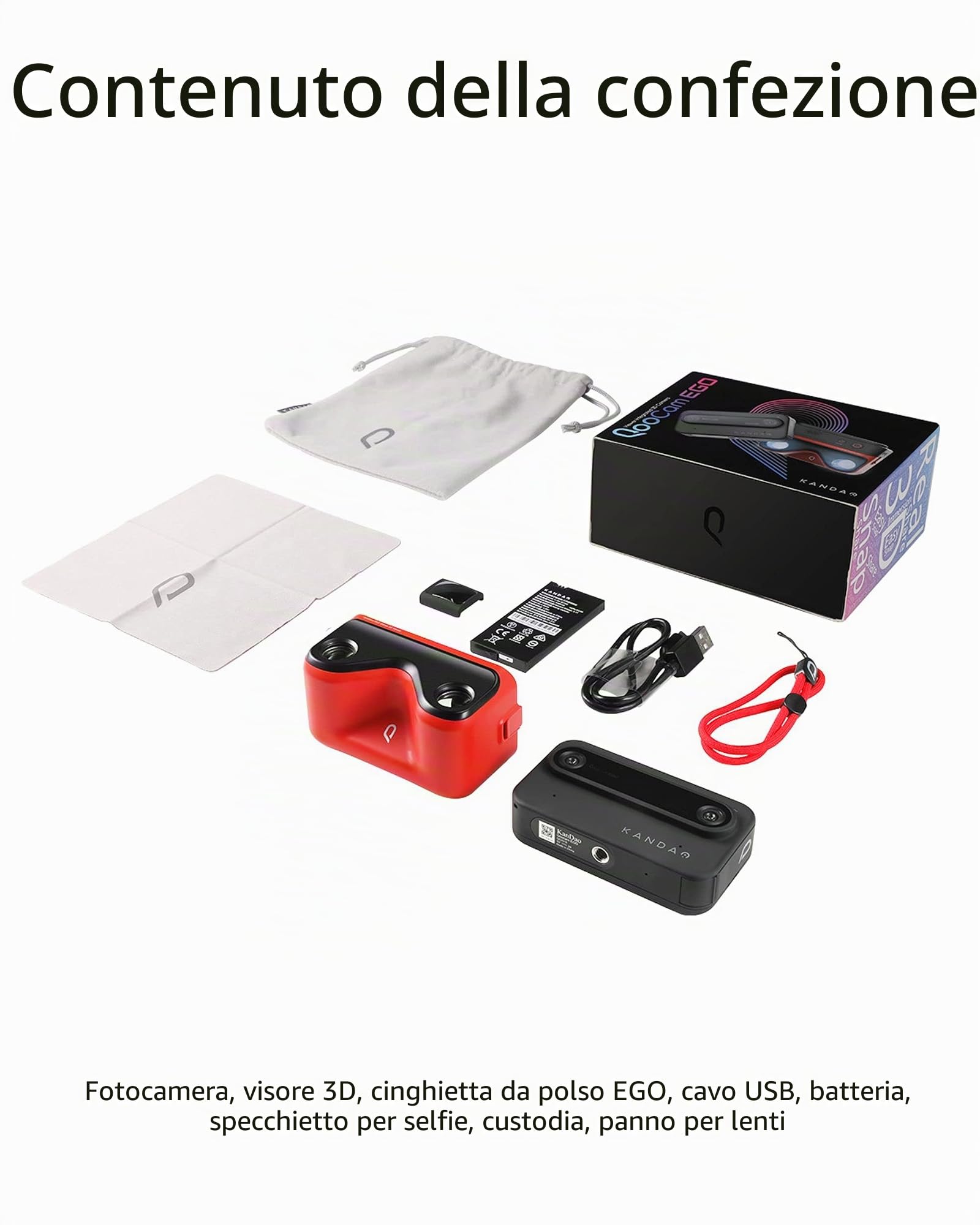 KanDao QooCam Ego - Telecamera VR 3D integrata con visualizzatore, video 4K 60 fps, display istantaneo stereoscopico, per viaggi, feste, dispositivo creato da contenuti VR, occhiali AR compatibili