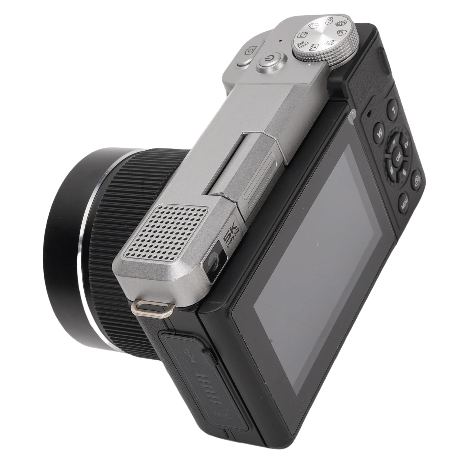 XUMIUZIY Cámara Digital 5K para Fotografía, Cámara Vlog con Enfoque Automático WiFi y Zoom Dual de 18X con Pantalla Abatible de 3"