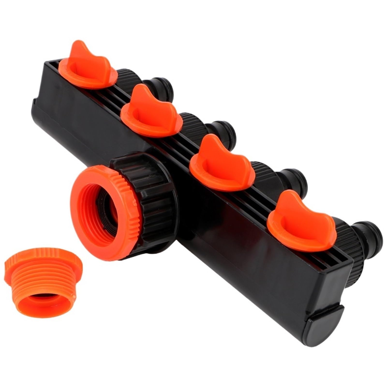 Fbanulpex Women's Black With Orange Y-Splitters Garden Hose Connectors, 4 Way Garden Hose Splitter Water Connector Black Orange For Lawn