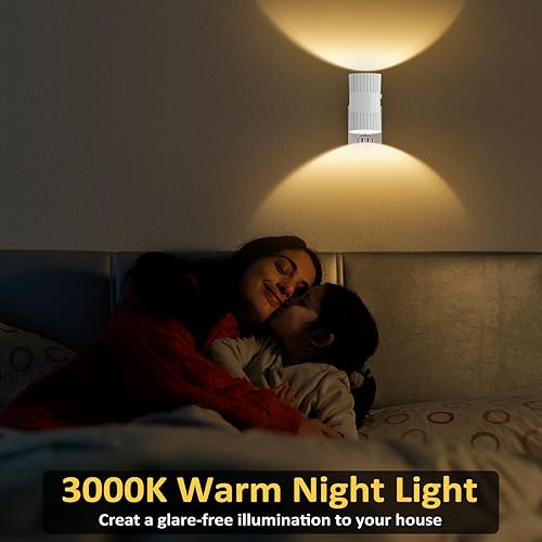 Miniatura 6 de Luces nocturnas enchufables a la pared, luz nocturna giratoria de 90 con sensor de atardecer a amanecer, luz de pared regulable de 0-100 lúmenes,