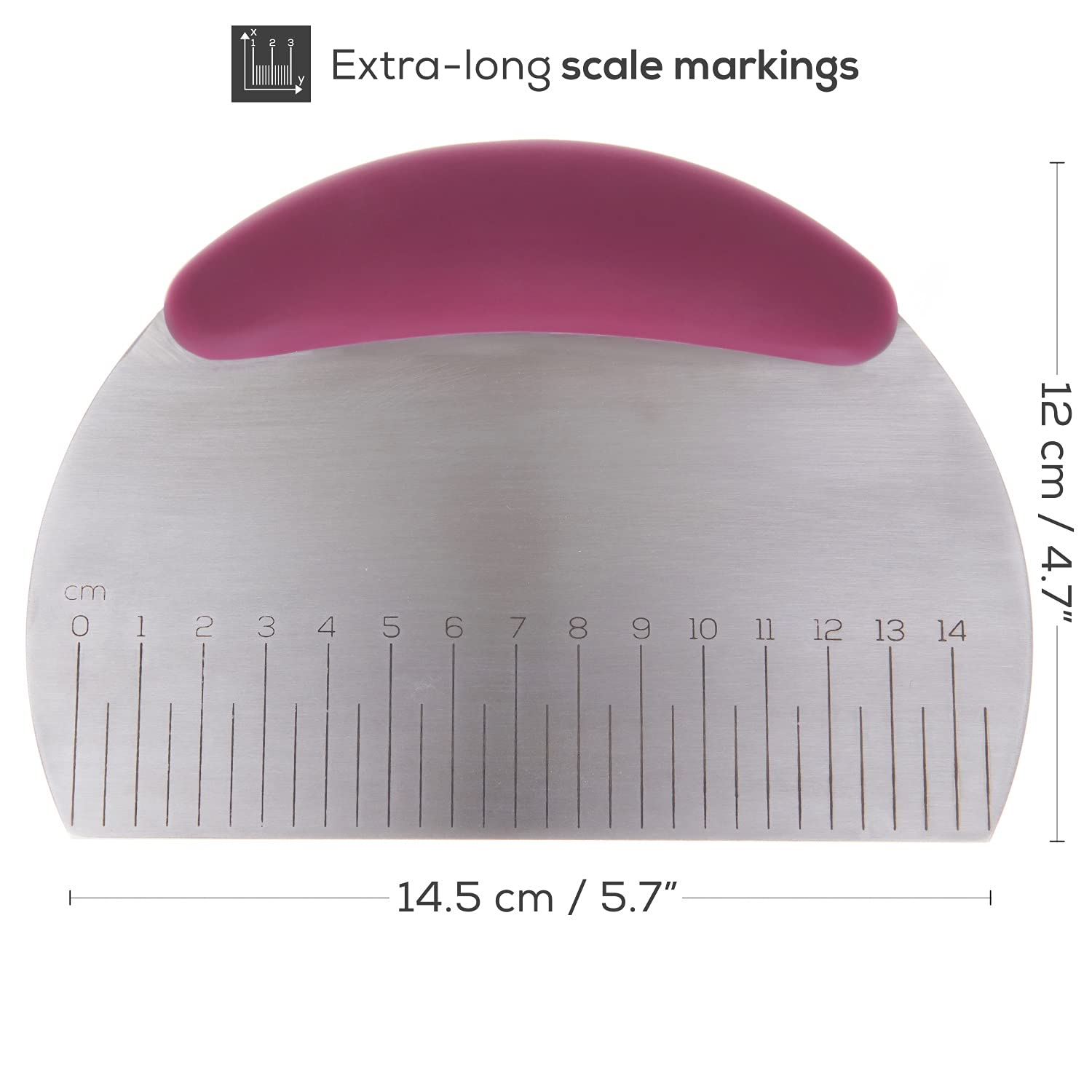 Spatola Tagliapasta In Acciaio Inox E Silicone - Professionale, Per Pizza, Dolci, Impasti - Foto 5