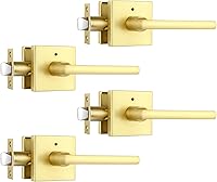 Vista 8 de Paquete de 5 pomos dorados resistentes para puerta de entrada exterior, apertura izquierda o derecha, llaves iguales o combinadas, manijas