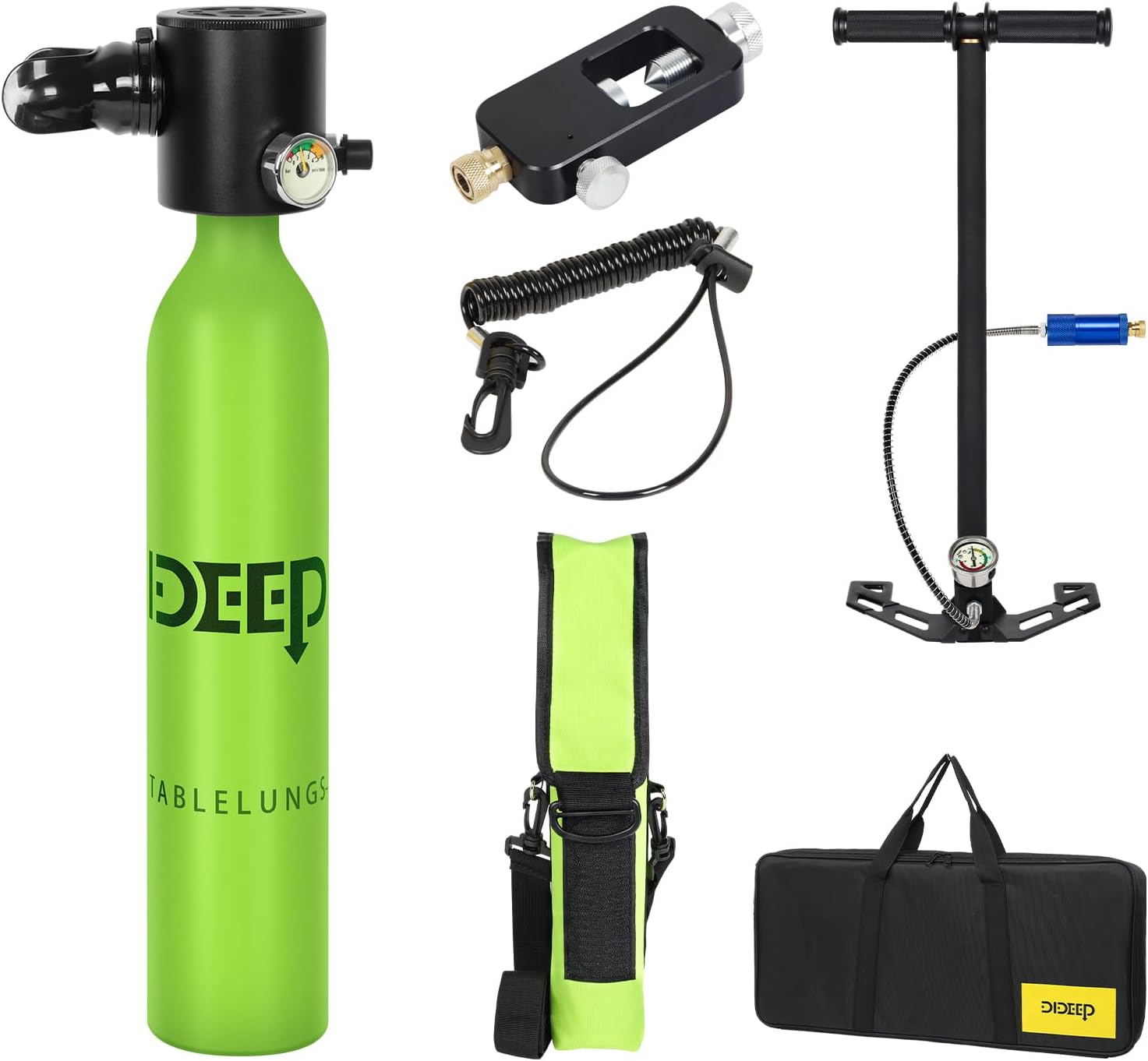 DIDEEP Scuba Tank Diving, 0.5L Capacity Mini Scuba Tank, Dive Portable