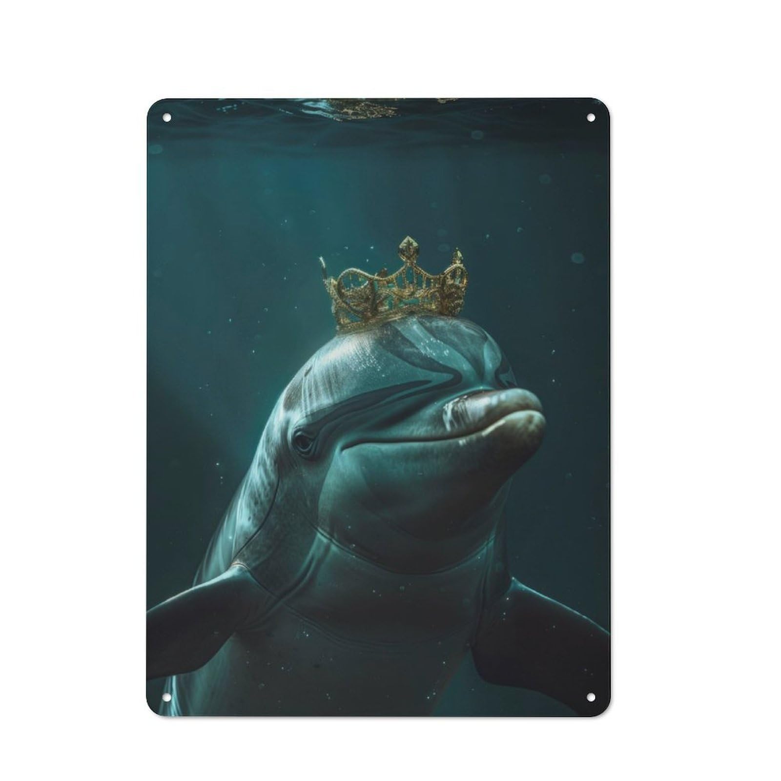 Country Dolphin Cute King Country Metal Sign 40x30cm, Farmhouse Wall Decor for Farmhouse Kitchen, Pantry Or Dining Area