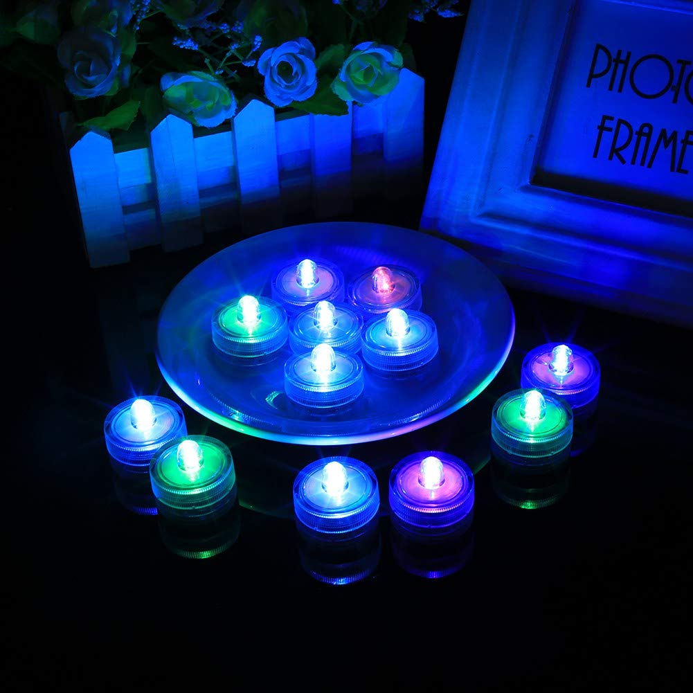 Haofy 12Pcs LED Submersible Waterproof Electronic Tea Night Light Fishbowl and Vase Decoration Outdoor Party, Wedding - Image 2