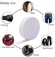 Vista 5 de ZLCHE Banda elástica plana blanca de 1 pulgada y 6 yardas, bandas elásticas para el cabello, elástico de alta elasticidad para coser, carrete