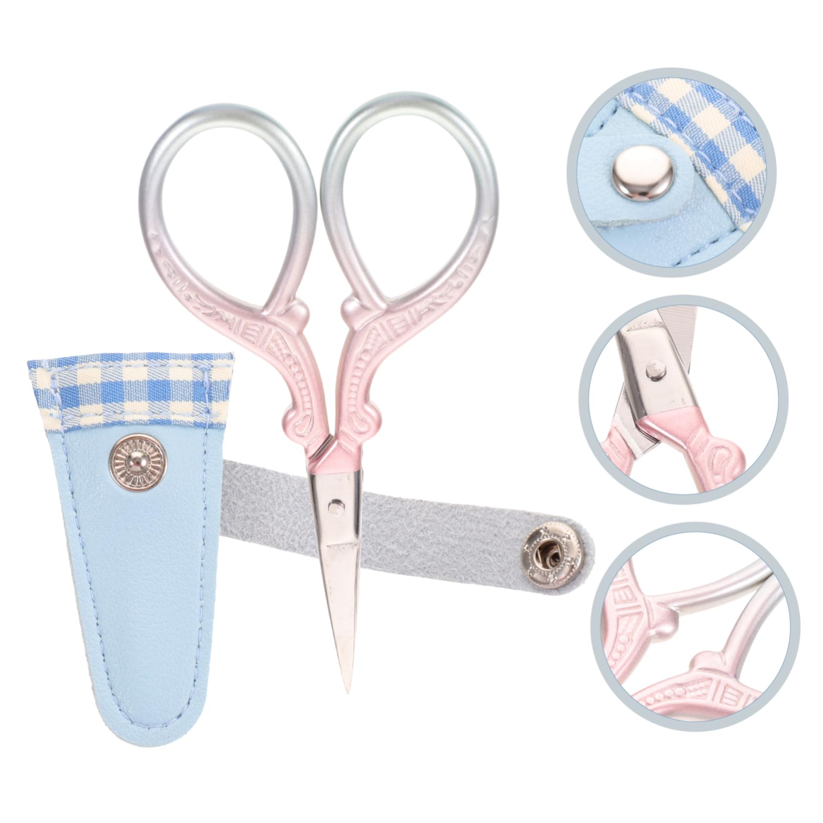 NUOBESTY 5 Ensembles ensemble de ciseaux bricolage outillage outils de bricolage v machines à coudre domestiques ciseaux multi-usages pour le e housse de protection en cuir