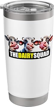 The Dairy Squad A Herd of 3 Happy Cows A Funny Cattle Cowboy Stainless Steel Insulated Tumbler
