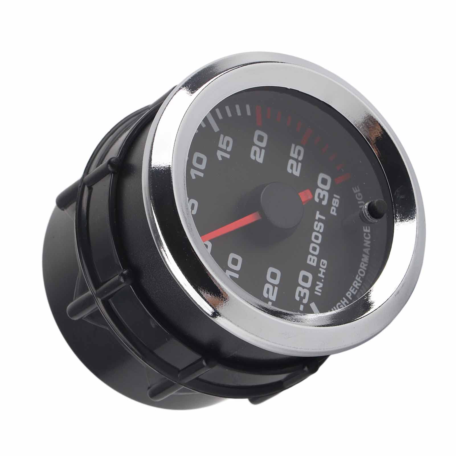Uniwersalny wskaźnik wskaźnika Turbo Boost 7 kolorów wyświetlacz LED 30 30 PSI średnica 52 mm pasuje do samochodu ciężarowego 12 V łódź