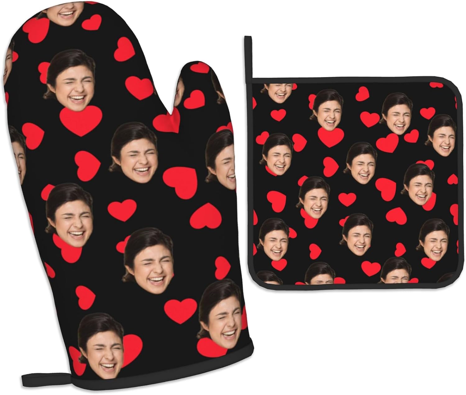 Personalized Oven Mitts, Custom Oven Mitts and Pot Holders Sets Custom Kitchen, Baking,Cooking as Gifts for Women,Friend,Family