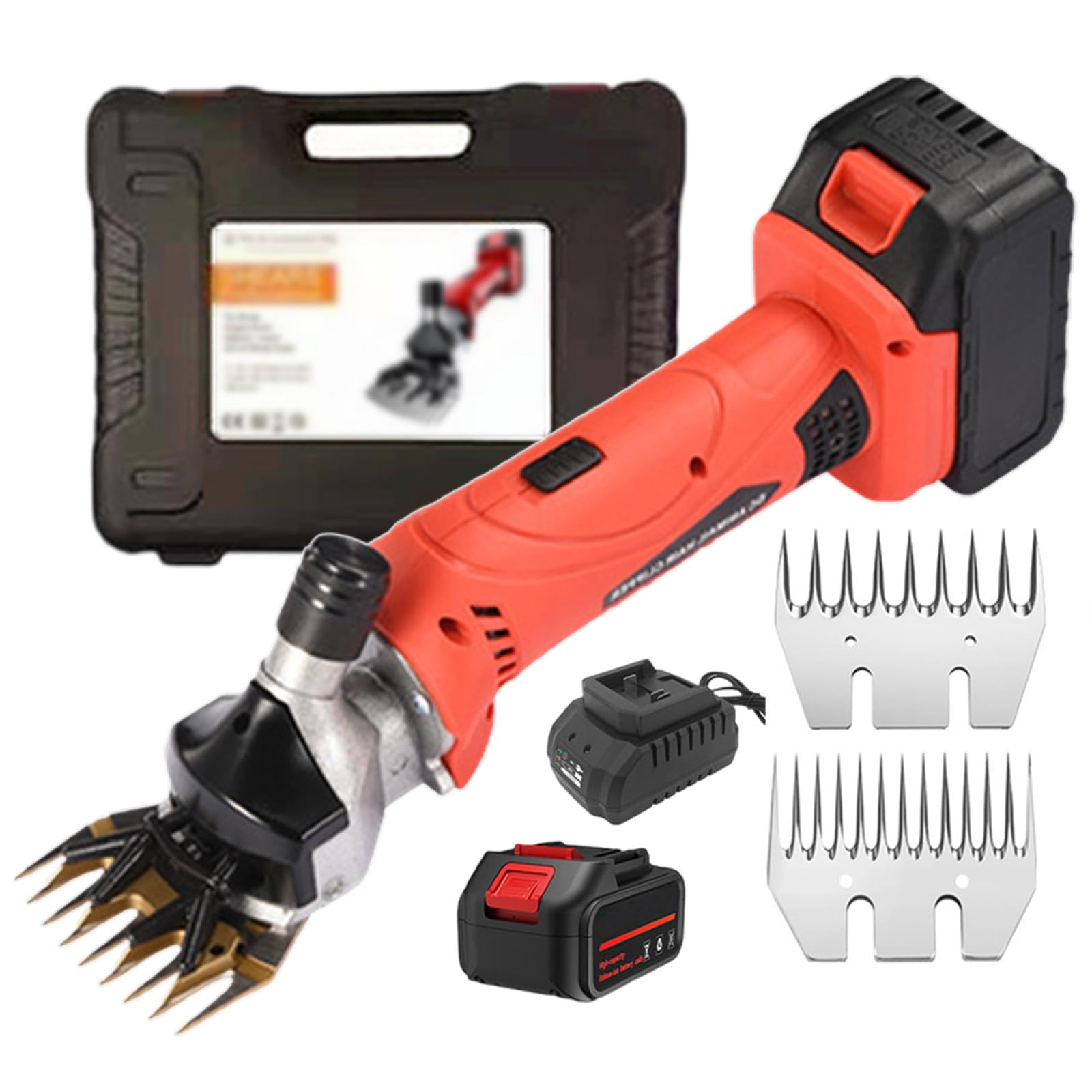 Tosatrice Per Tosatura Pecore 500 W 2600 Rpm, Tosatrice Elettrica Per Pecore Per Impieghi Gravosi, Regolazione A 6 Velocità, Per La Tosatura Di Pecore, Capre, Bovini, Bestiame,1Battery