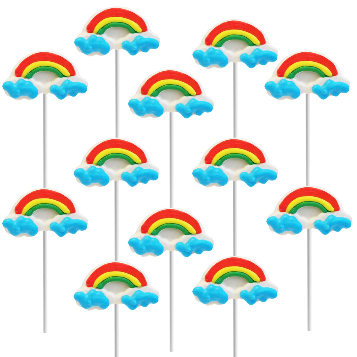 St. Patrick's Rainbow Shape Lollipop Suckers Candy, Great for Goody Bag Fillers, Individually Wrapped (12-Pack)