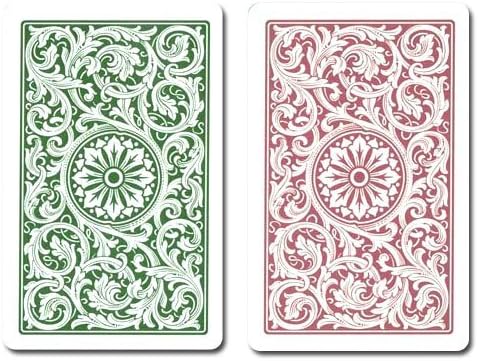 Copag Bridge Size Regular Index 1546 Playing Cards (Green Burgundy Setup)