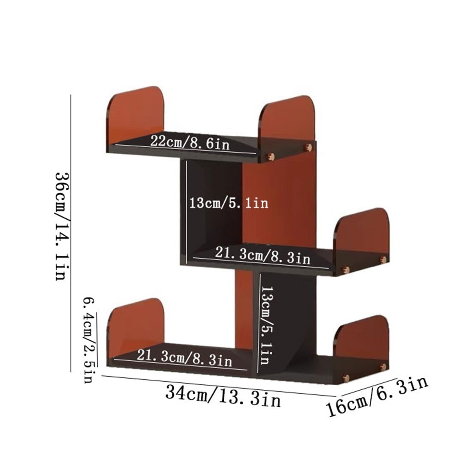 Regał regałowy Split-Level Storage Desktop Akrylowy regał na książki Organizator