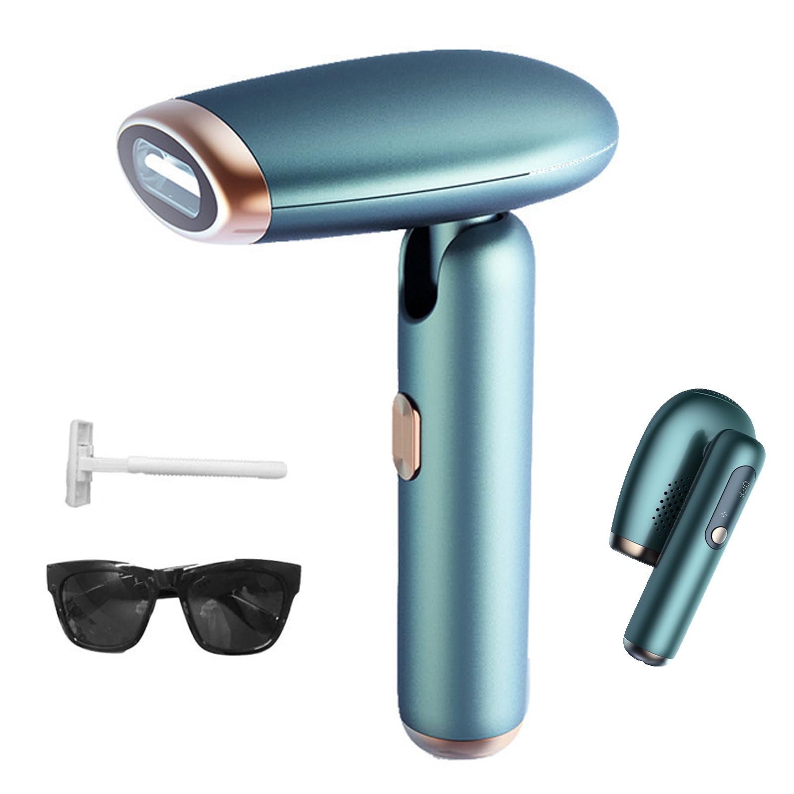 Épilateur À Lumière Pulsée Bleeme, Pliable Laser Epilation Definitive Professionnel Peau Noire, Conception Ergonomique Épilation Laser Pour Femmes Pour Aisselles/Maillot/Corps (EU,Green)