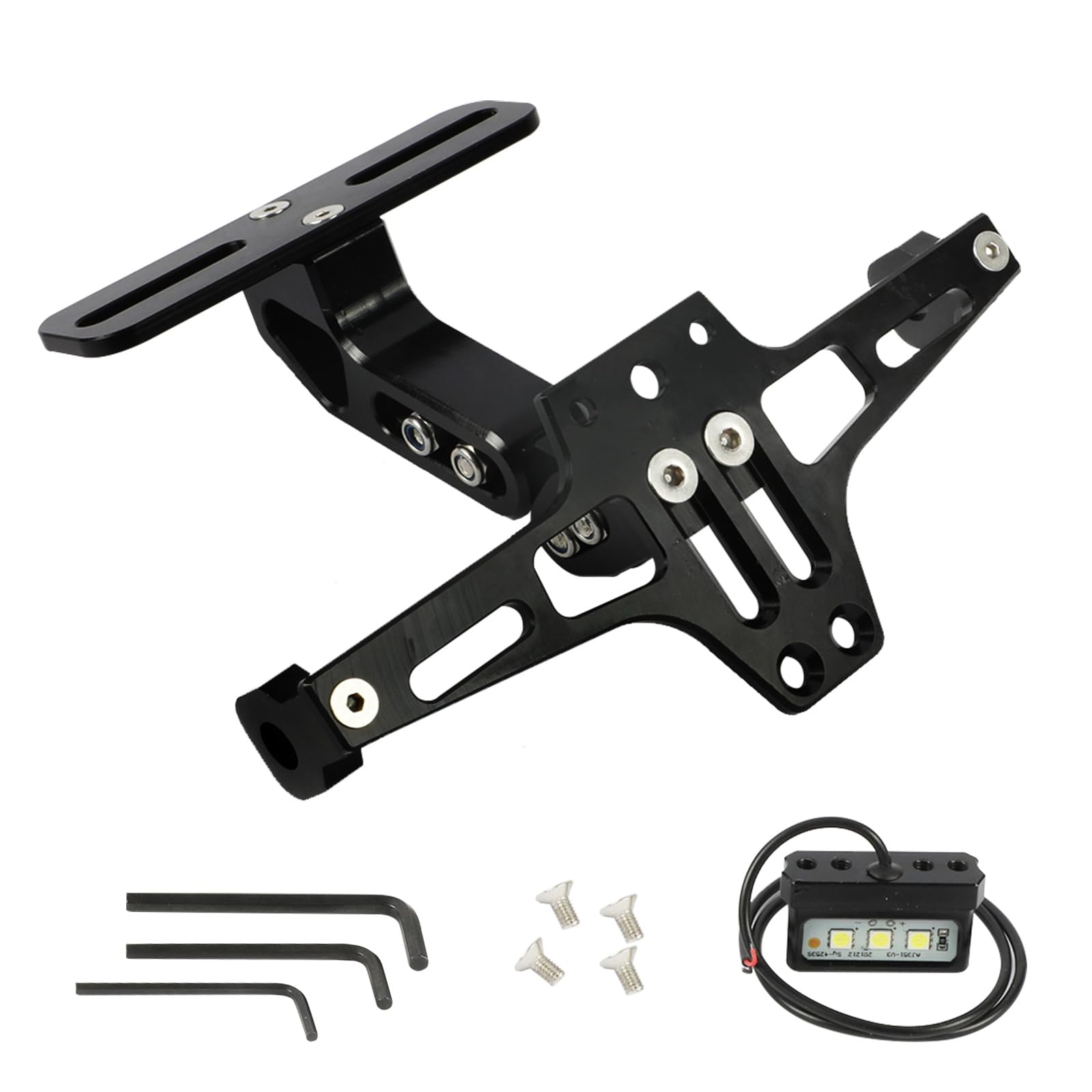 Eliminador de Guardabarros Universal con Luz LED - Soporte de Matrícula de Motocicleta de Aluminio CNC
