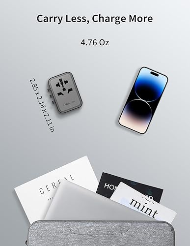 Miniatura 6 de MOMAX Adaptador de viaje universal, adaptador de enchufe internacional de 20 W+18 W con 2 USB-A de carga rápida y 1 USB C PD de carga rápida, 1 CA,