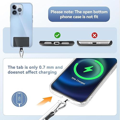 Miniatura 4 de Cordón universal para teléfono celular, cordón cruzado con correa ajustable de nailon para el cuello, compatible con cada teléfono móvil (paquete de