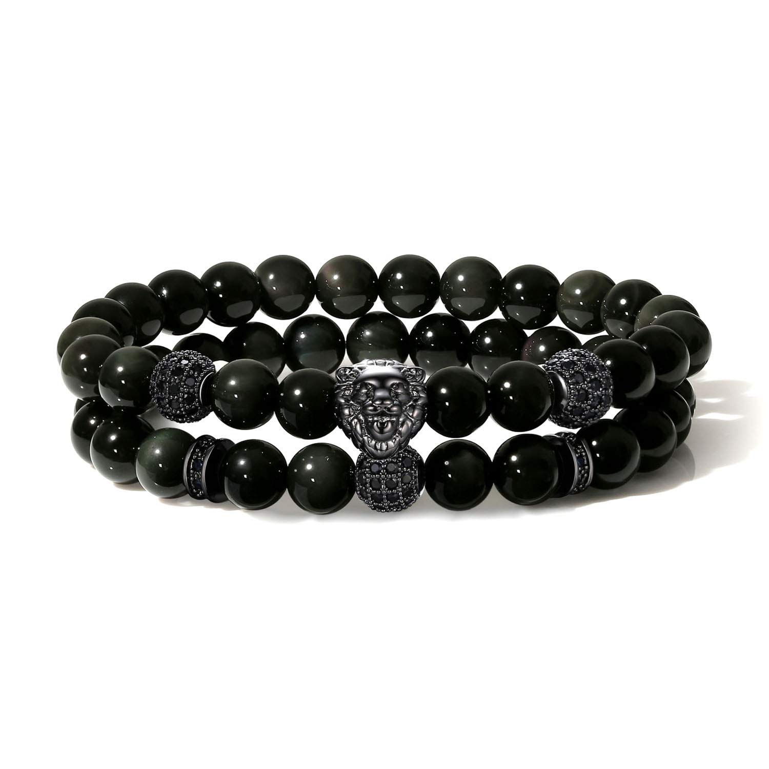 Löwen-Armband Aus Edelsteinen – Verstellbar Mit Löwen-Charm, Kristallschmuck Für Männer & Frauen