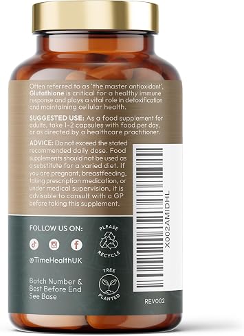 Glutathione Reduced - L-Glutathione 320mg - 60 Capsules - UK Made