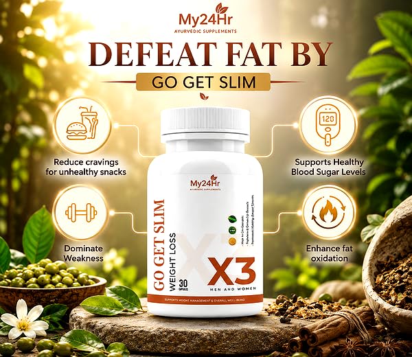 Image of Go Get Slim | Natural Weight Loss Supplement | Ayurvedic Fat Burner for Men & Women | Boost Metabolism | Stay Fit & Healthy Naturally