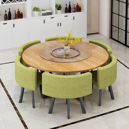 ダイニングテーブルと椅子の組み合わせシンプルモダンな家庭用ダイニングテーブルインスタイル北欧の小さなアパート(製品にはガラスプレートと装飾は含まれていません) (丸太+グリーンクロスチェア/テーブル×6脚/1.2m)