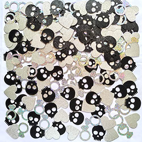 Skull Ring & Heart Confetti For Gothic Bachelorette Party Gothic Wedding Decorations #TOP26