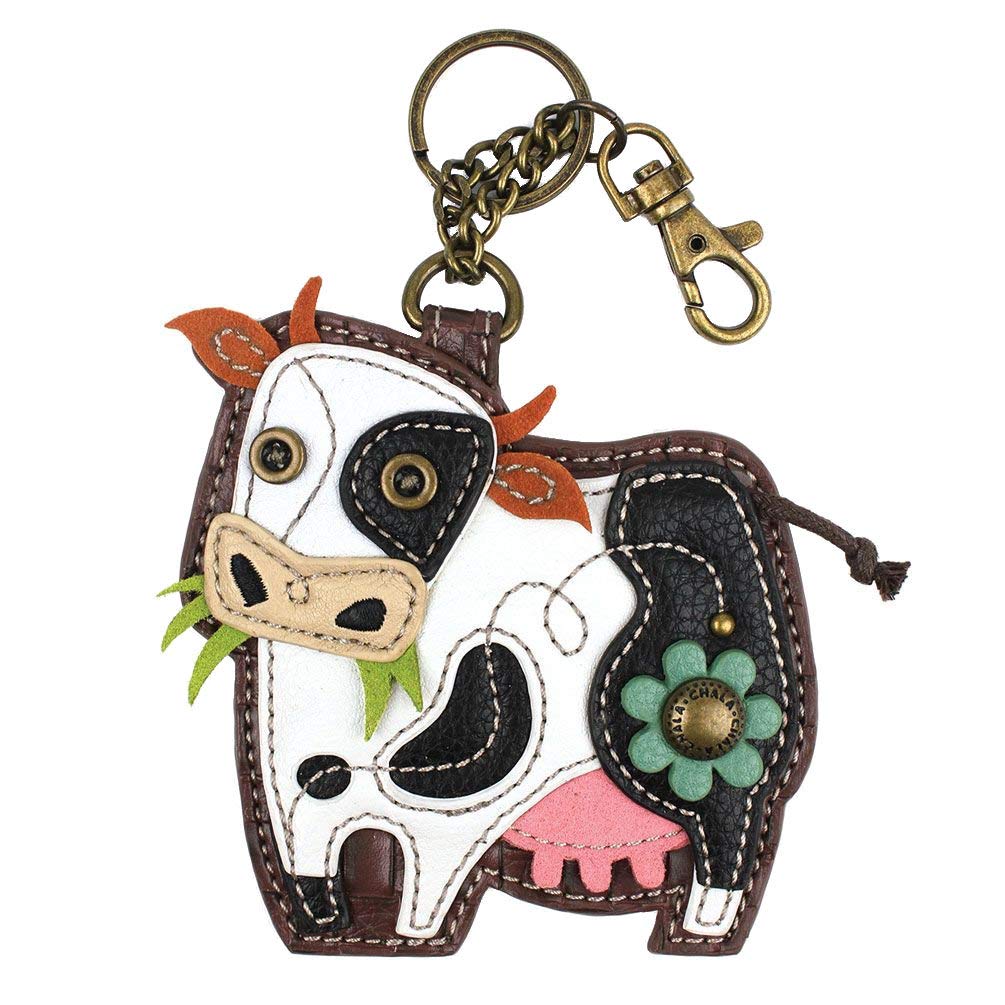 CHALACow Key Fob Coin Purse Keychain, Cow Lover Chala Handbags_AB