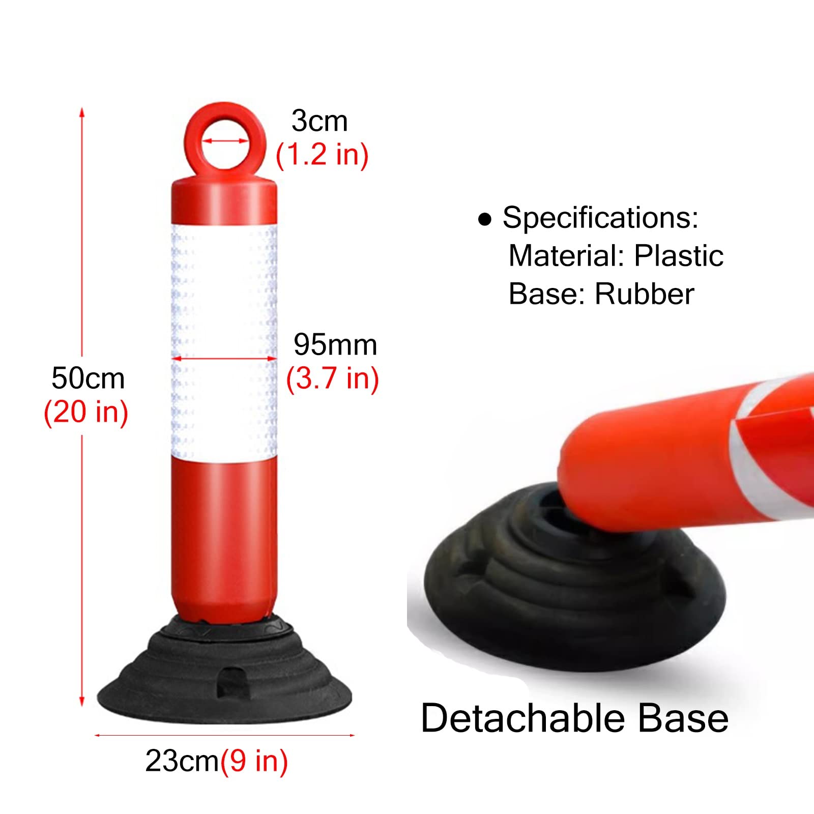 Coni stradali, Paletti delimitazione, Piccolo Grande Coni Di Sicurezza Riflettenti Con Base E Ganci, Coni Stradali In Plastica/ Parcheggio/ Dissuasore Della Barriera Di Controllo Della Folla ( Color :