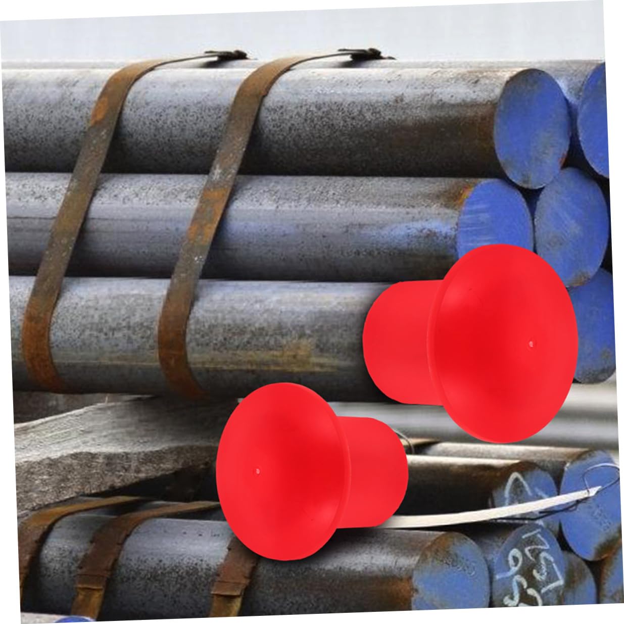 Cappucci di Protezione per Barre D'armatura in Pp Rosso 16-25mm, Tappi Terminali di Sicurezza a Fungo, Copriferro Riutilizzabili 50 Pezzi