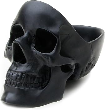 Suck UK Skull Key Bowl - Halloween Decor - Key Dish Organiser - Trinket Bowl For Keys - Gothic Jewellery Box - Skull Desk Accessories - Gothic Home Decor - Goth Gifts - Desk Tidy Organiser - Black
