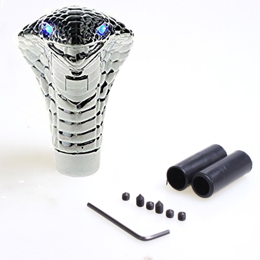 Big Ant Car Cobra Head Gear Shift Knob,Touch Activated Ultra Blue Eye LED Light,Handle Shifter Manual/Automatic Gear Shifting Knob Fits Most Cars