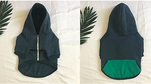 Miniatura 2 de meioro Ropa para perros con capucha para mascotas y gatos, suéter cálido de algodón suave con cremallera, abrigo de bulldog francés carlino (XXXL,