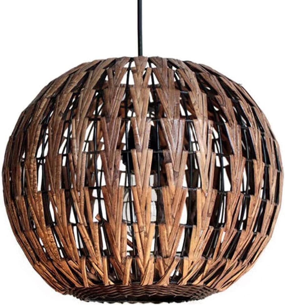 Lampe suspendue en bambou tressé à la main au style rétro unique