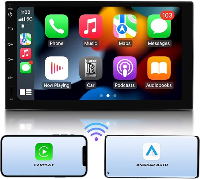 eonon 7 Inch 8-Core 3GB+32GB Android 10 Universal Double Din GPS Sat Nav CarPlay Android Auto DSP Bluetooth support AHD Rear view camera OBDII DAB+ steering wheel controls Car Stereo Headunit Q04Pro