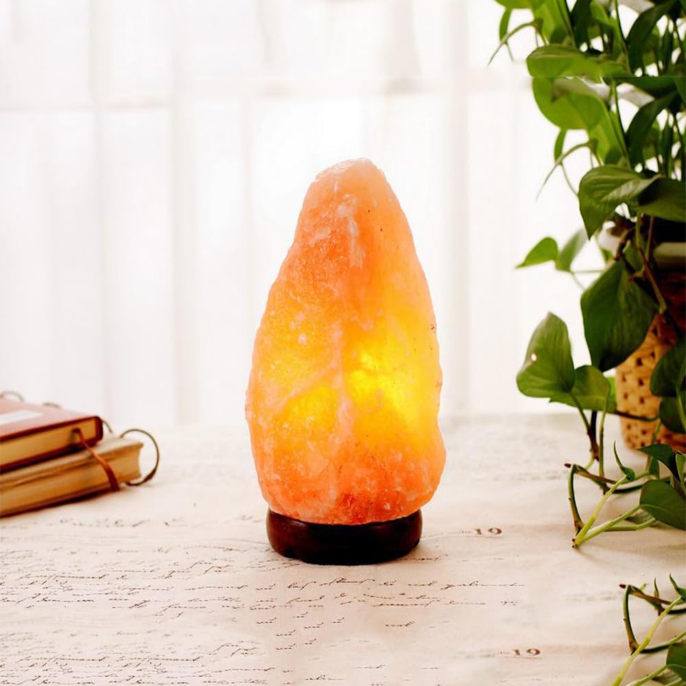 PLUS HOME Lámpara de Sal 1.5-2kg del Himalaya Natural + 1 Bombilla de Led de Enchufe Europeo