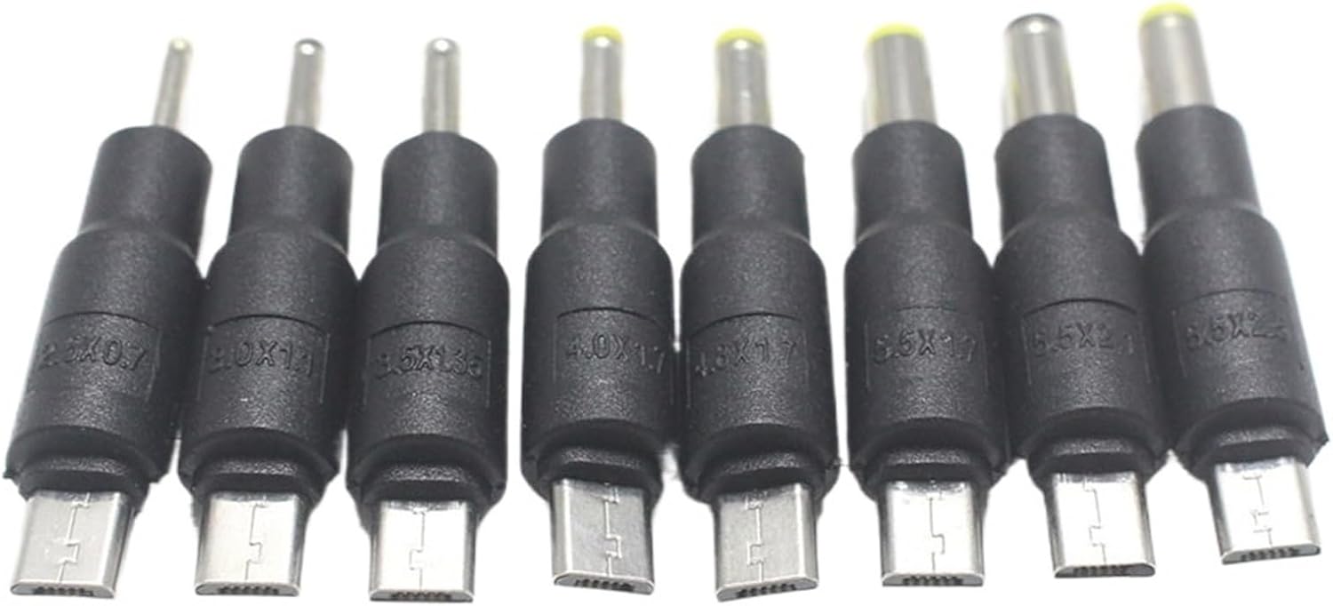 1pcs 5.5x2.5 5.5x2.1 5.5 * 1.7 4.8 * 1.7 4.0 * 1.7 2.5 * 0.7 3.5 * 1.35 mm 5V DC Power Adapter Connector to Micro USB Male Connector(2.5 x 0.7mm)