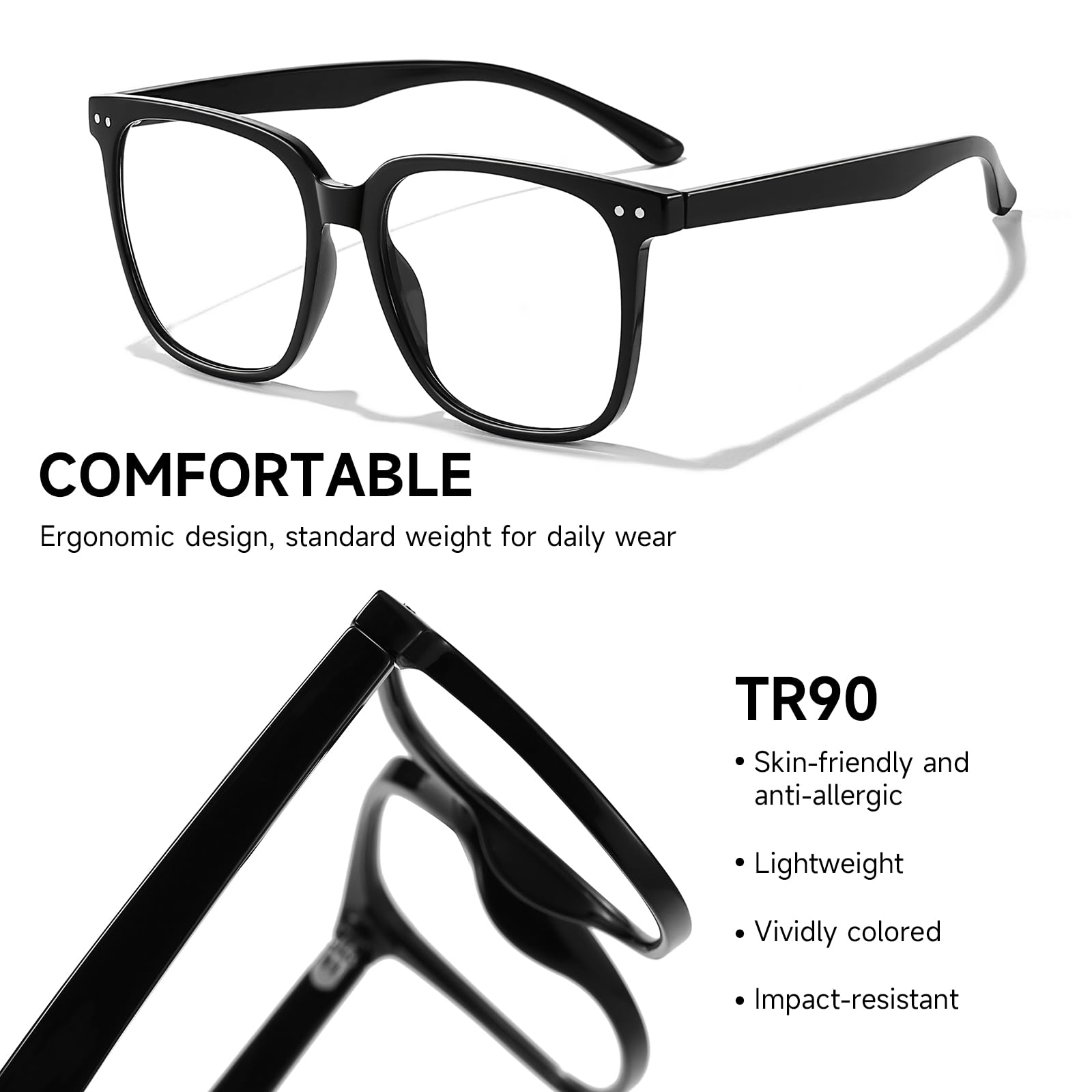 DTIUGUTAE - Lentes de bloqueo de luz azul para mujeres y hombres, antirreflejos, lentes de computadora de gran tamaño