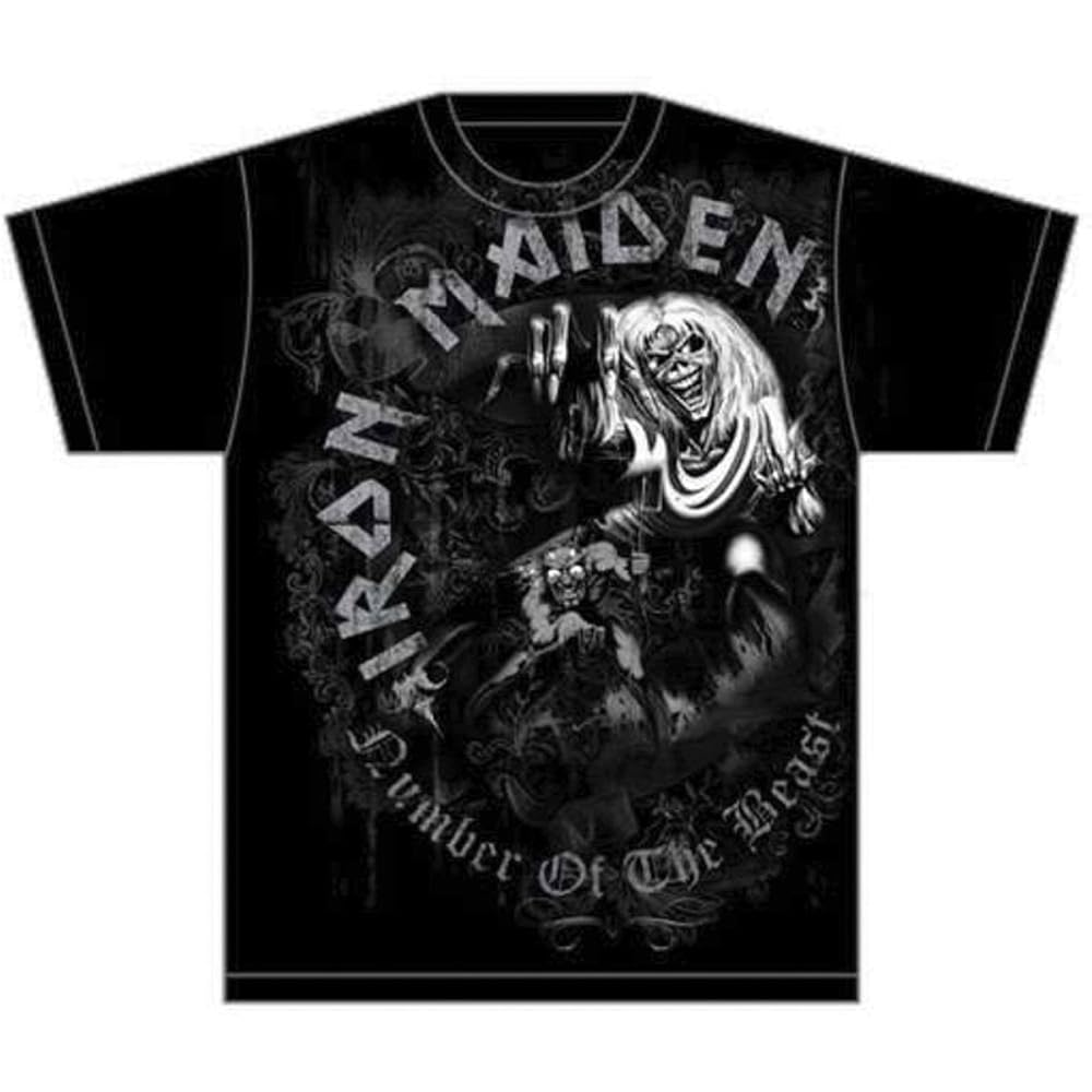 Iron Maiden Number of The Beast Grey Tone T-Shirt | Amazon.com