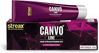 Streax Professional Canvoline Hair Straightening Cream, With Kera-Charge Complex, For All Hair Types, Intense, 160 gm